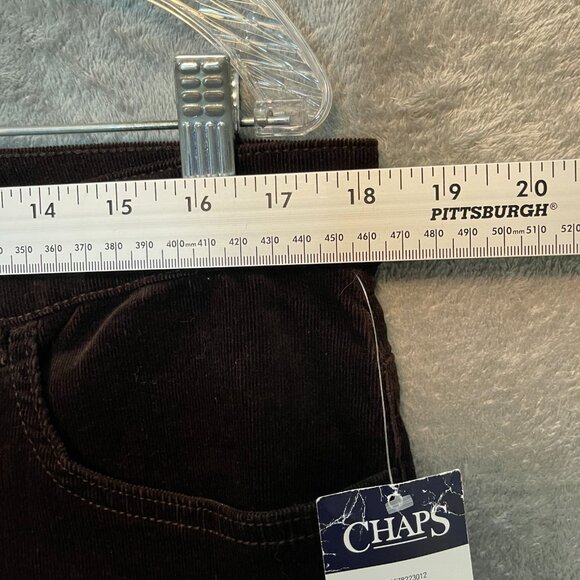 Chaps Women Classic Slimming Straight Leg Mid Rise Soft Velour Pants 14 Brown - Picture 8 of 13